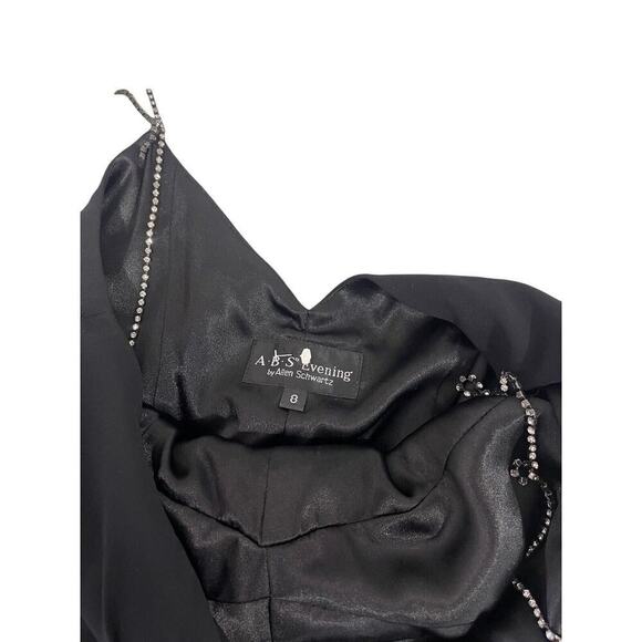 Vintage ABS Evening Y2K Style Ruched Black Evening Gown Womens 8 - Picture 12 of 13